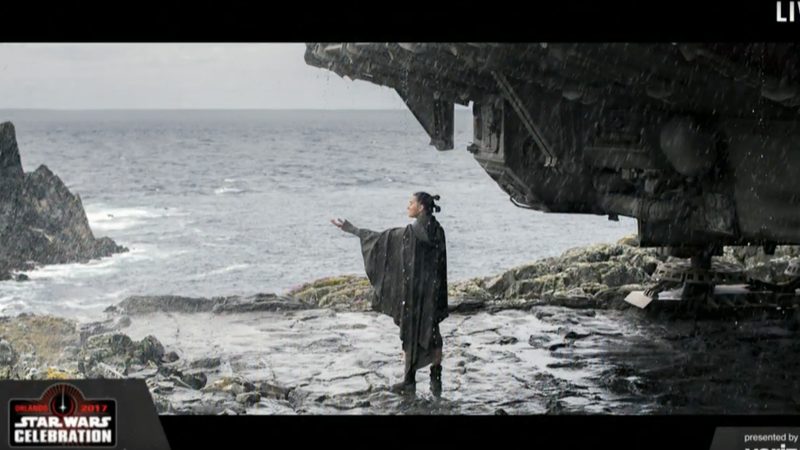 Rey in the rain.